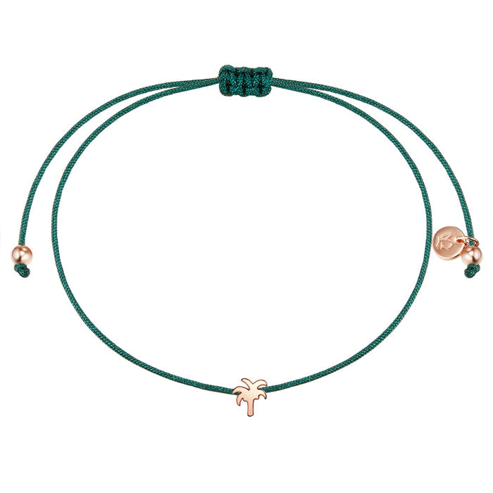 Textil Armband grün Palme roségold
