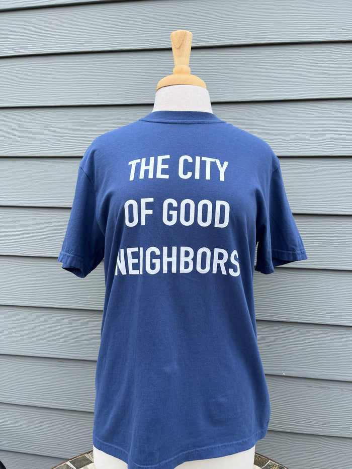 City of Good Neighbors Tee - Royal + White - Molly + Kate