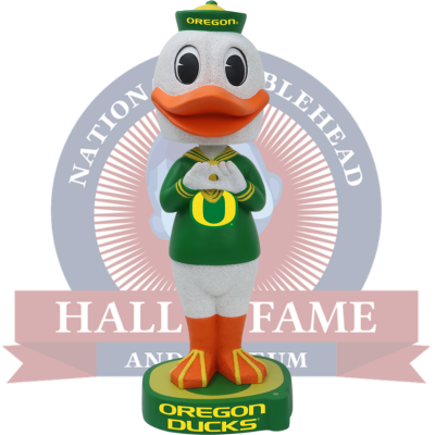 The Oregon Duck Oregon Ducks Mascot Throw The O 12 Inch Bobblehead