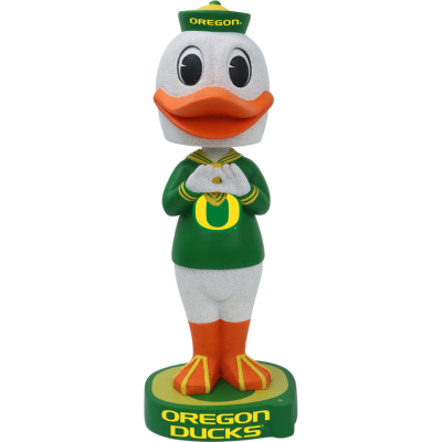 The Oregon Duck Oregon Ducks Mascot Throw The O 12 Inch Bobblehead