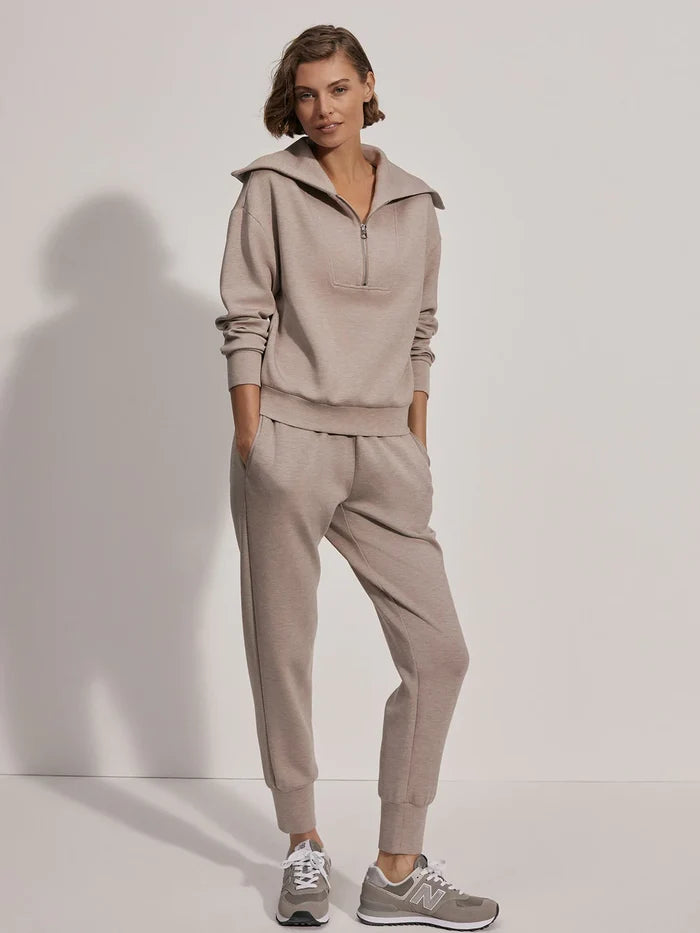 The Slim Cuff Pant 25" - Taupe Marl - Molly + Kate