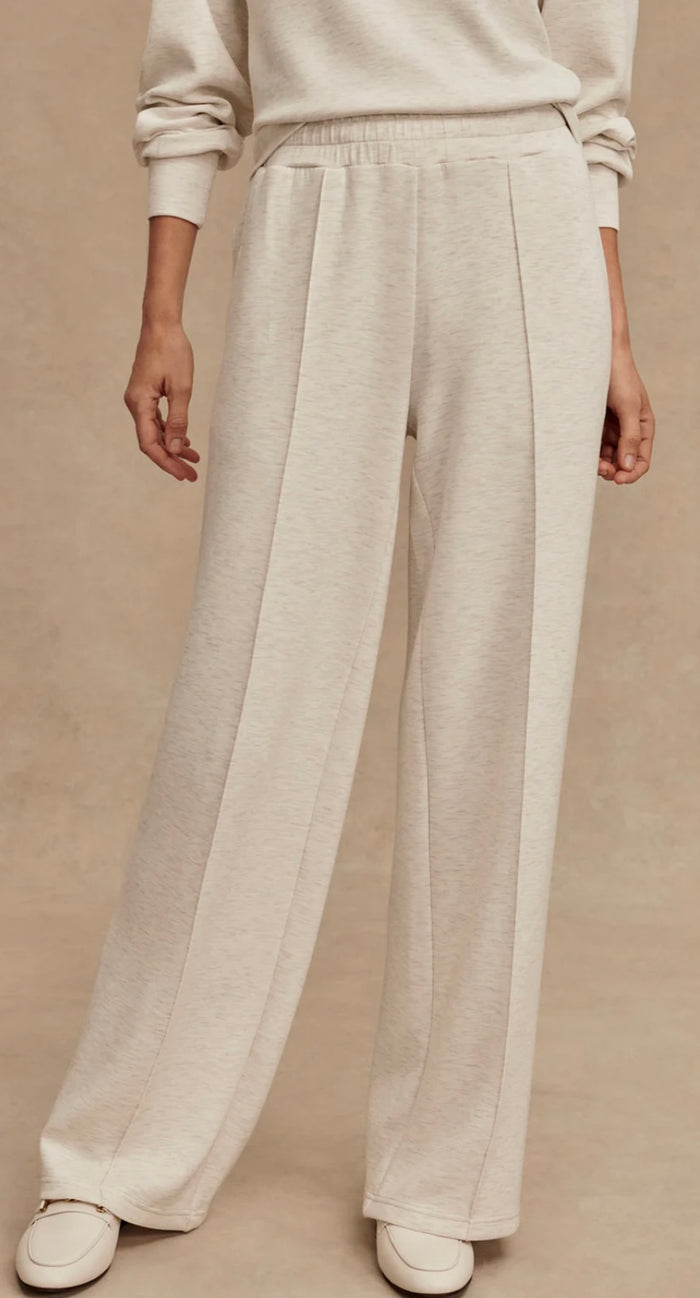 The Wide Leg Pant 28" - Ivory Marl