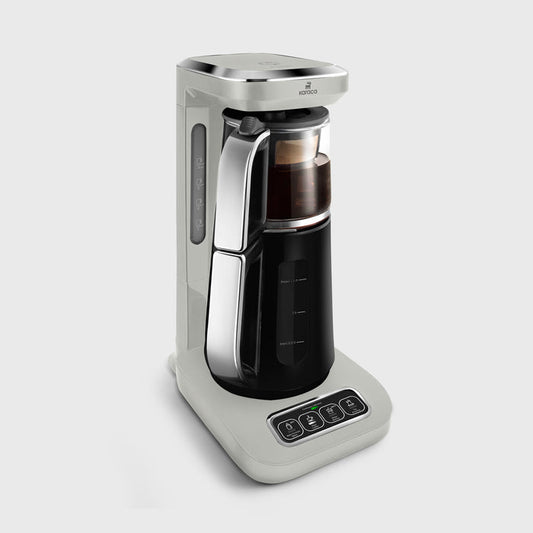 Théière Bouilloire et cafetière filtre Karaca Caysever Robotea Pro 4 en 1 automatique parlant ,2500W, starlight