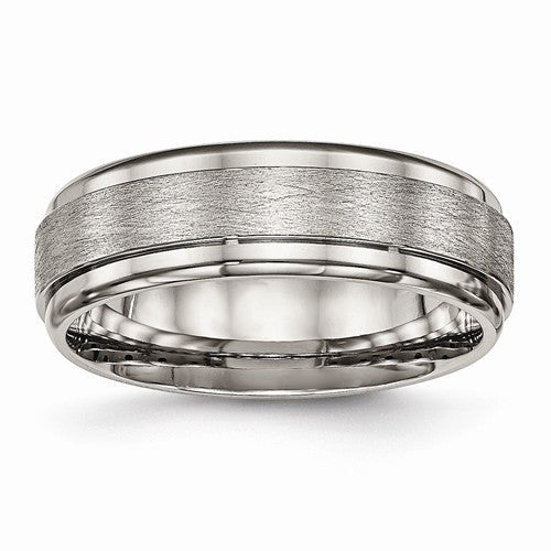 Titanium Brushed And Polished Ridged Edge Ring