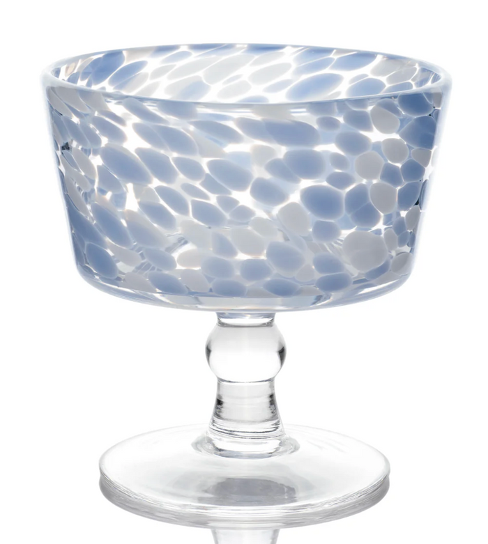 Torcello Spotted Rosa Dessert Coupe, Blue/Clear, Set of 4