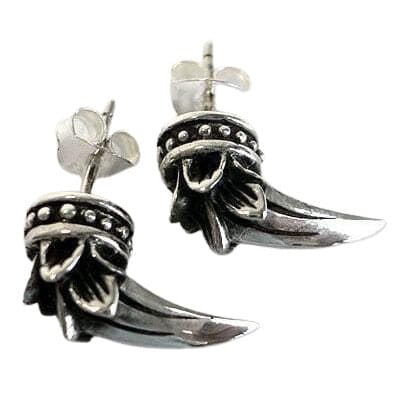Tribal Claw Gothic Sterling Silver Men's Stud Earrings [3]