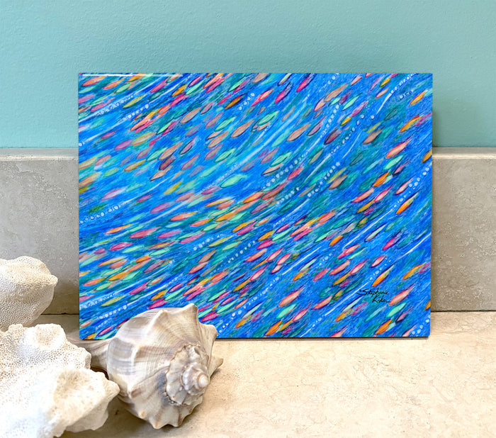 Tropical Fish School Ceramic Tile
