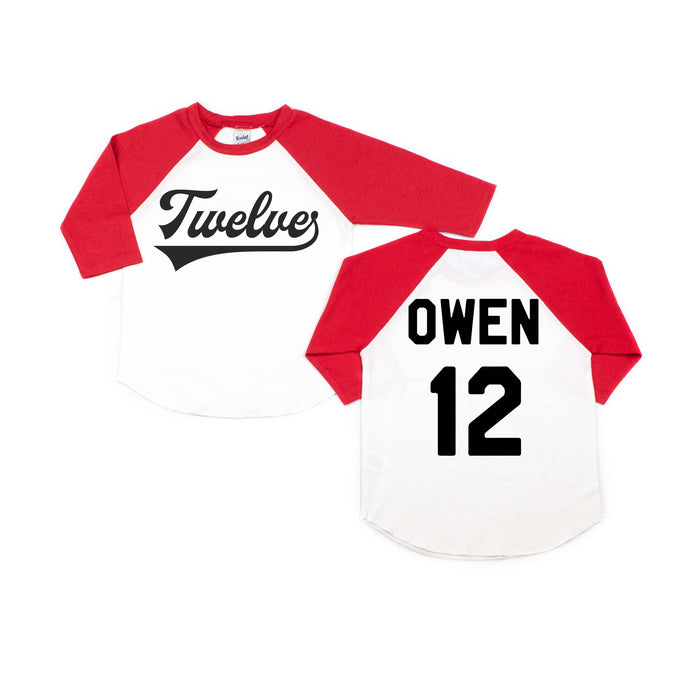 "Twelve" Birthday Number Raglan
