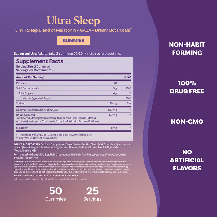 Ultra Sleep 3-in-1 Gummies, 50ct