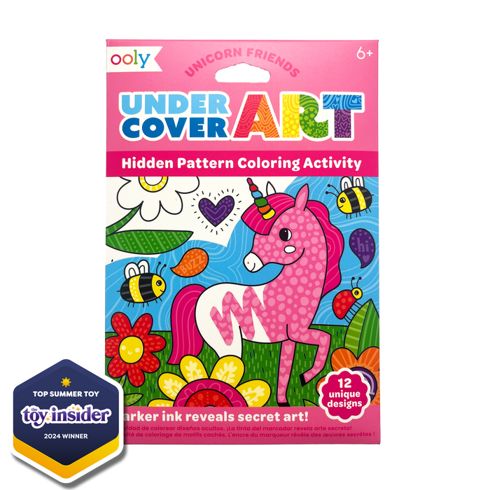 Undercover Art Hidden Pattern Coloring Activity Art Cards - Unicorn Friends - 12 Cards