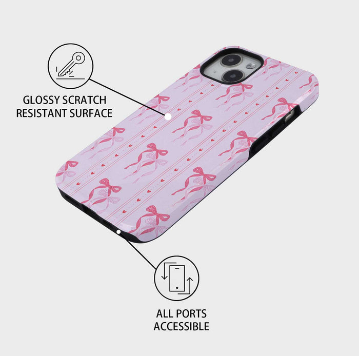 Valentine Bow | iPhone Case - Pink