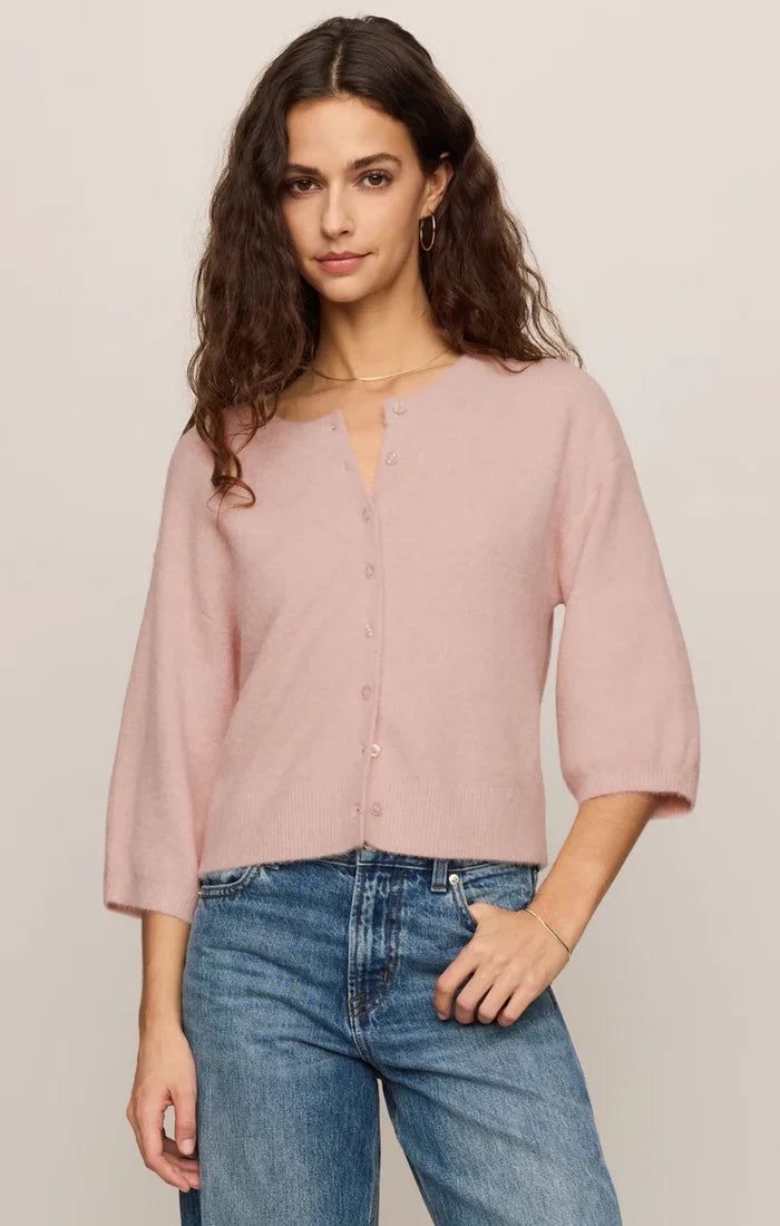 Valor Short Sleeve Cardigan - Soft Blush - Molly + Kate