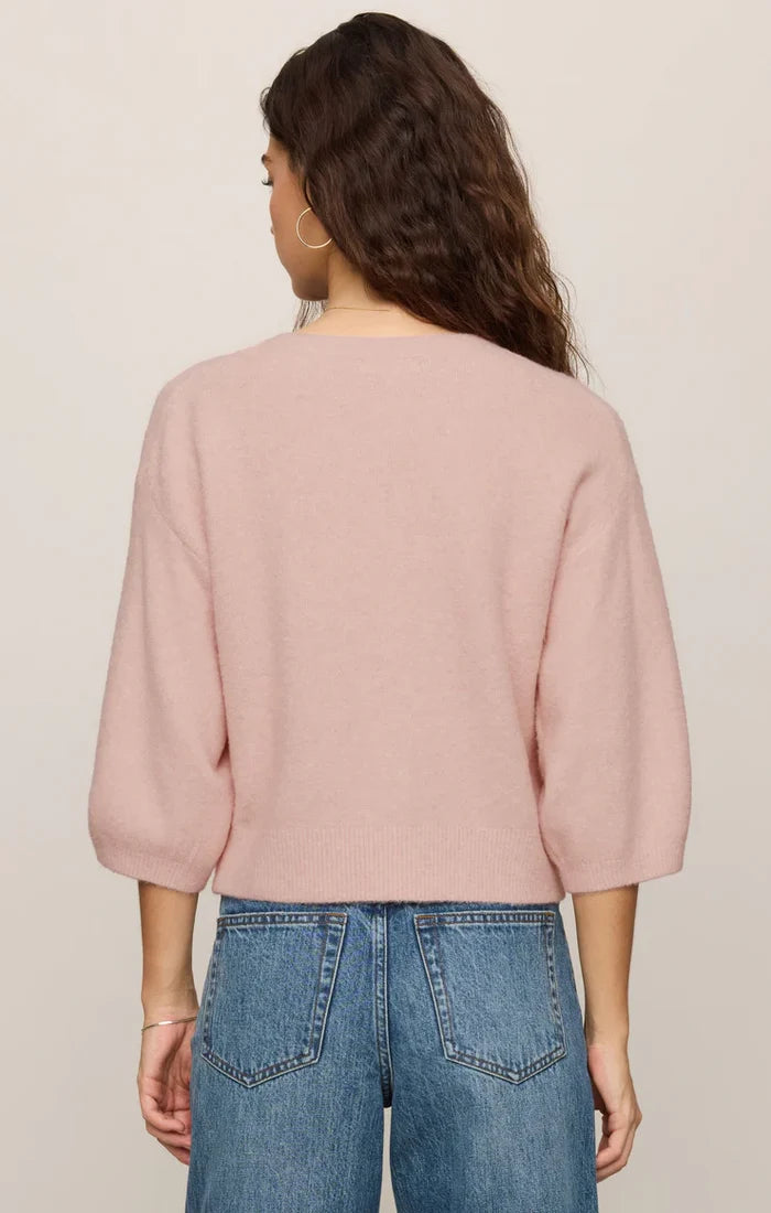 Valor Short Sleeve Cardigan - Soft Blush - Molly + Kate