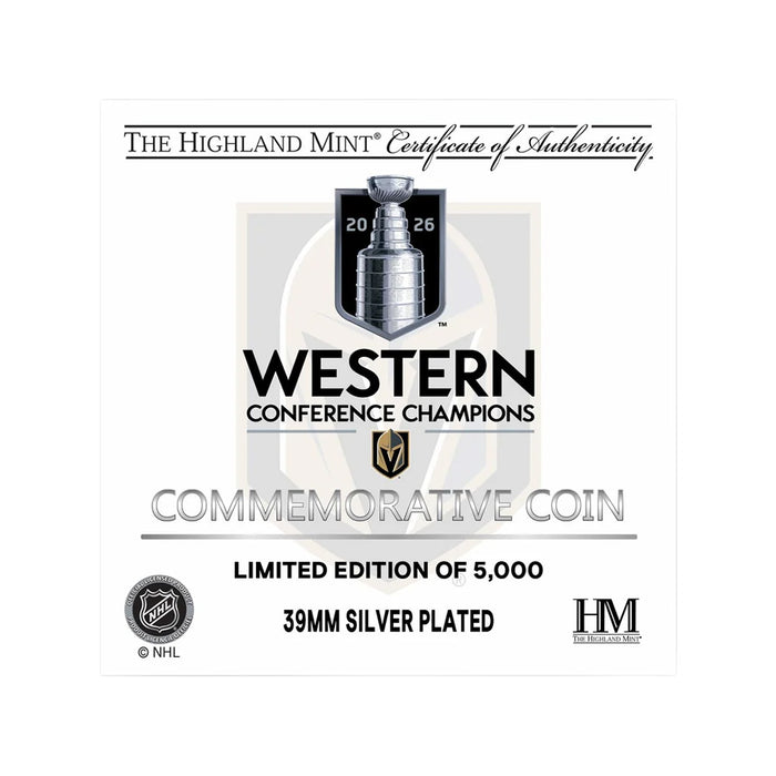 Vegas Golden Knights 2026 Western Conference Champions Silver Coin - Vegas Team Store