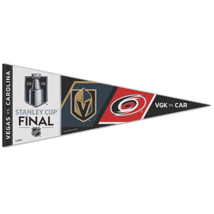 Vegas Golden Knights vs. Carolina Hurricanes 2026 Stanley Cup Final 12 x 30 Premium Pennant - Vegas Team Store