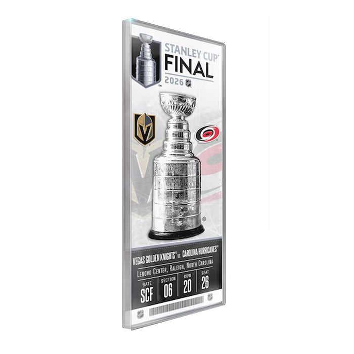 Vegas Golden Knights vs. Carolina Hurricanes 2026 Stanley Cup Final Commemorative Ticket Acrylic Blockart