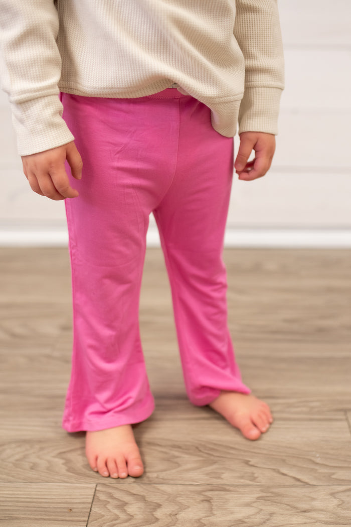 Waffle Ruffle Football Sweatshirt with Pink Bamboo Baby Bells