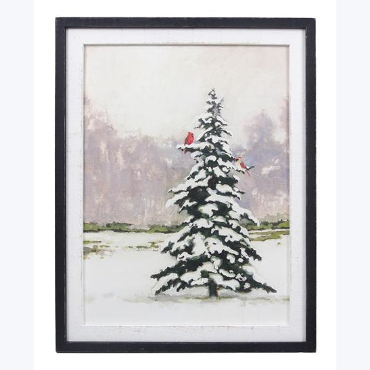 Wall Art Winter Scene with Cardinal