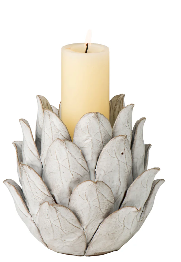 White Artichoke Candleholder