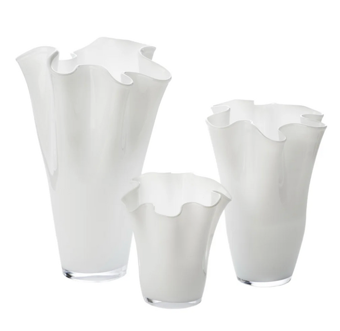 White Ruffle Vase, Small