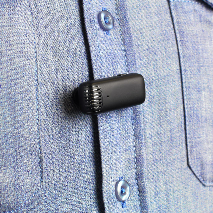 Aluratek Wireless USB-C Vlogging Lapel Microphone with Charging Case Shirt Receiver