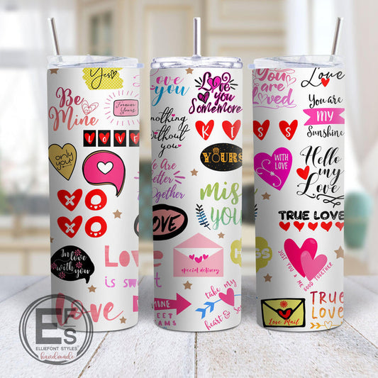 Word Art Valentine's Day Tumbler