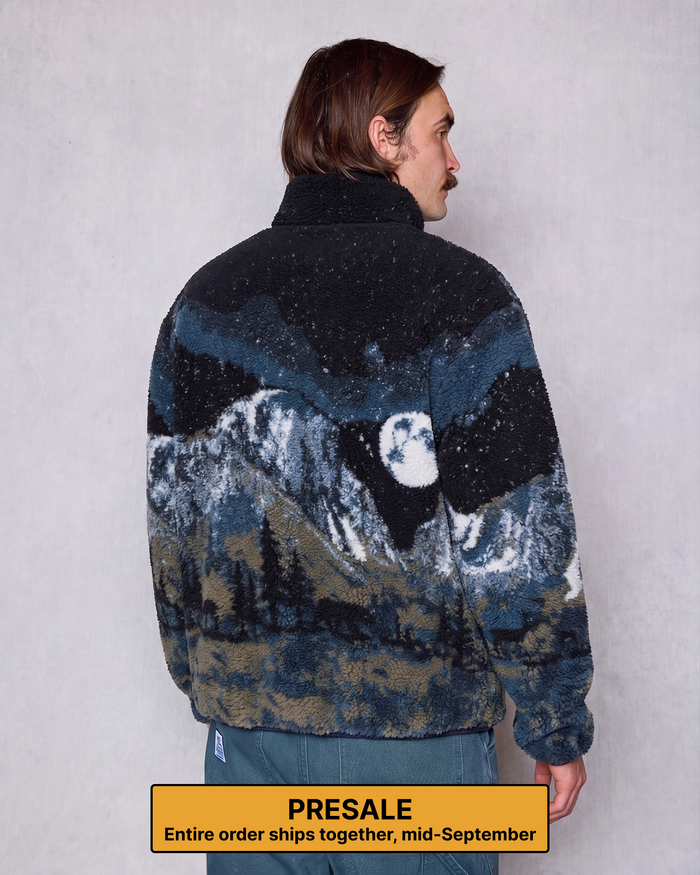 PRESALE Shop Yosemite Night Views Full Zip High Pile Fleece Inspired by Yosemite NP | black
