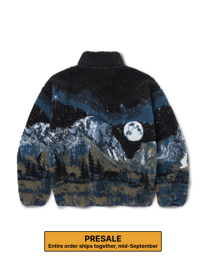 PRESALE Shop Yosemite Night Views Full Zip High Pile Fleece Inspired by Yosemite NP | black