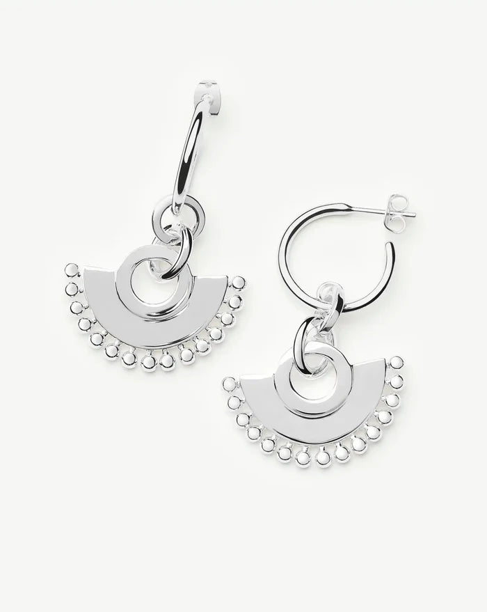 Zenyu Fan Chandelier Hoop Earrings | Silver Plated Earrings Missoma
