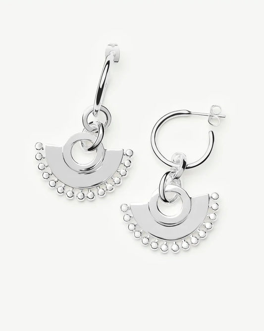 Zenyu Fan Chandelier Hoop Earrings | Silver Plated Earrings Missoma