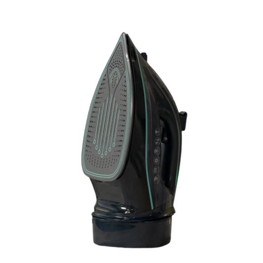 Black iron with a gray soleplate on a white background
